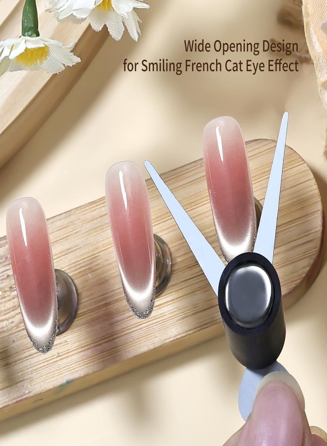 JODSONE Cat Eye Magnet for Nails, Double Head French Cat Eye Magnet Tool with Scissor Plate & Matte Cylinder, Cat Eye Magnet for V Shape & Smile Line Nail Art DIY(Magnet Only, No Gel Included) - Image 3